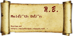 Meláth Bán névjegykártya